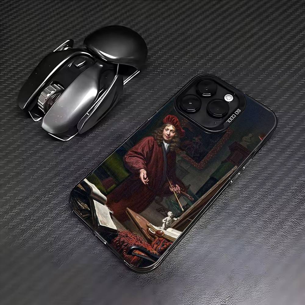 Художественный Чехол для Телефона с Картиной Йоханнеса Вермеера Для iPhone 17, 16, 15, 14, 13, 12, 11 Plus, Pro Max Цветной Посеребренный Внутренний Чехол