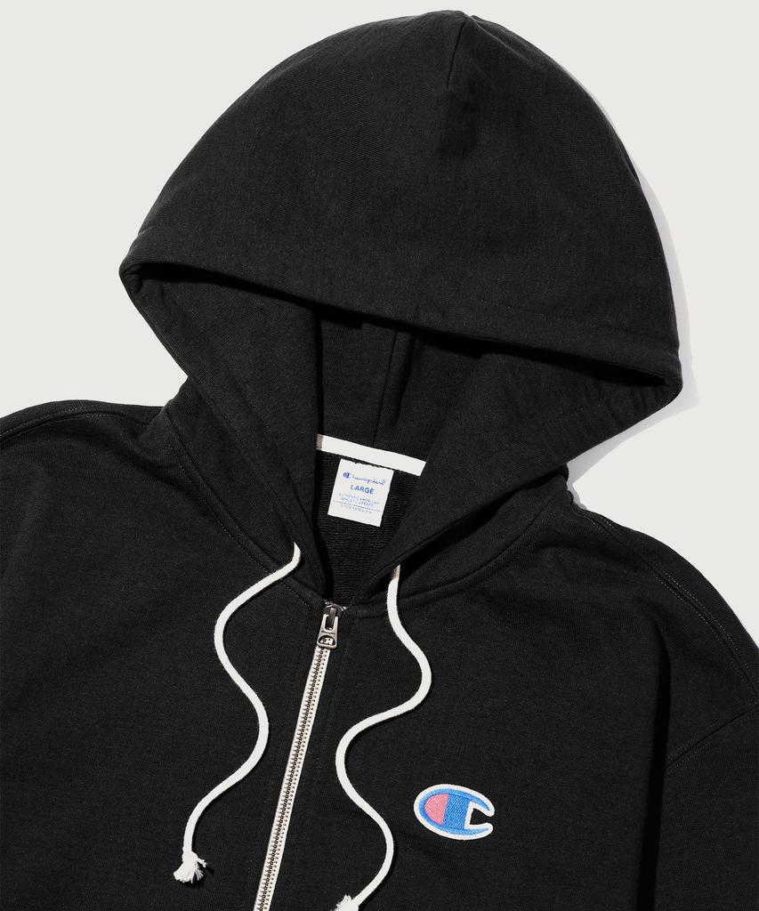 Champion Худи на молнии свободного кроя с логотипом Heritage Черный