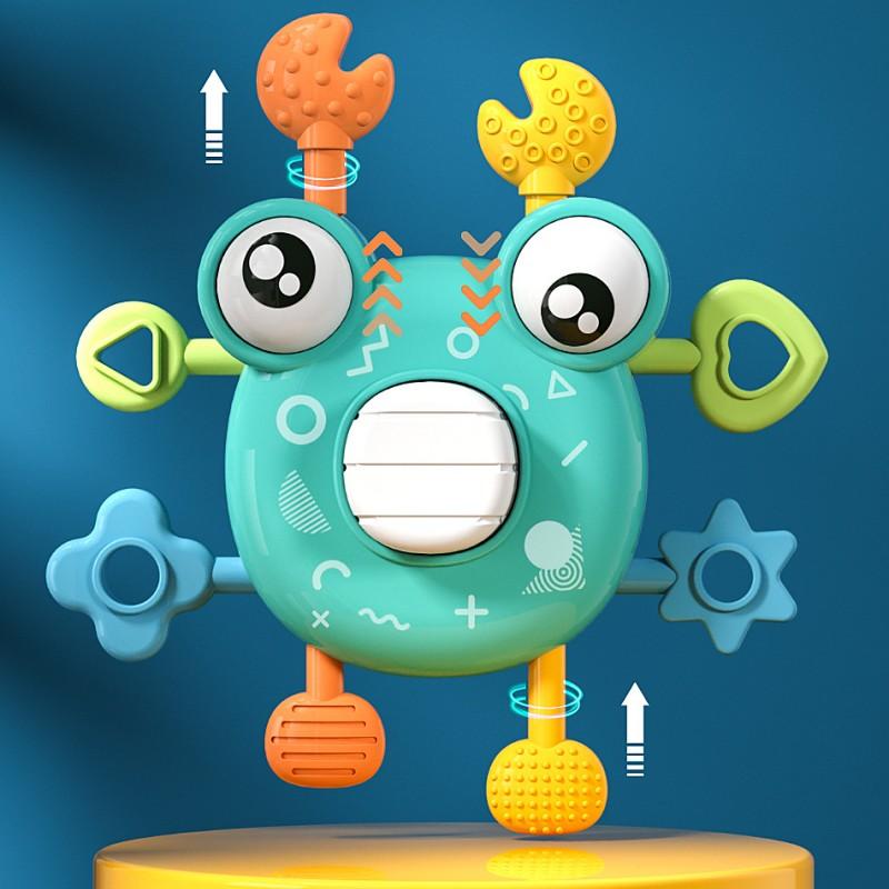 Раннее образование Мультфильм 1-3 года Кнопочные интерактивные игрушки Монтессори Сенсорные игрушки для обучения сдавливанию пальцев Сжимание краба Детская бусина