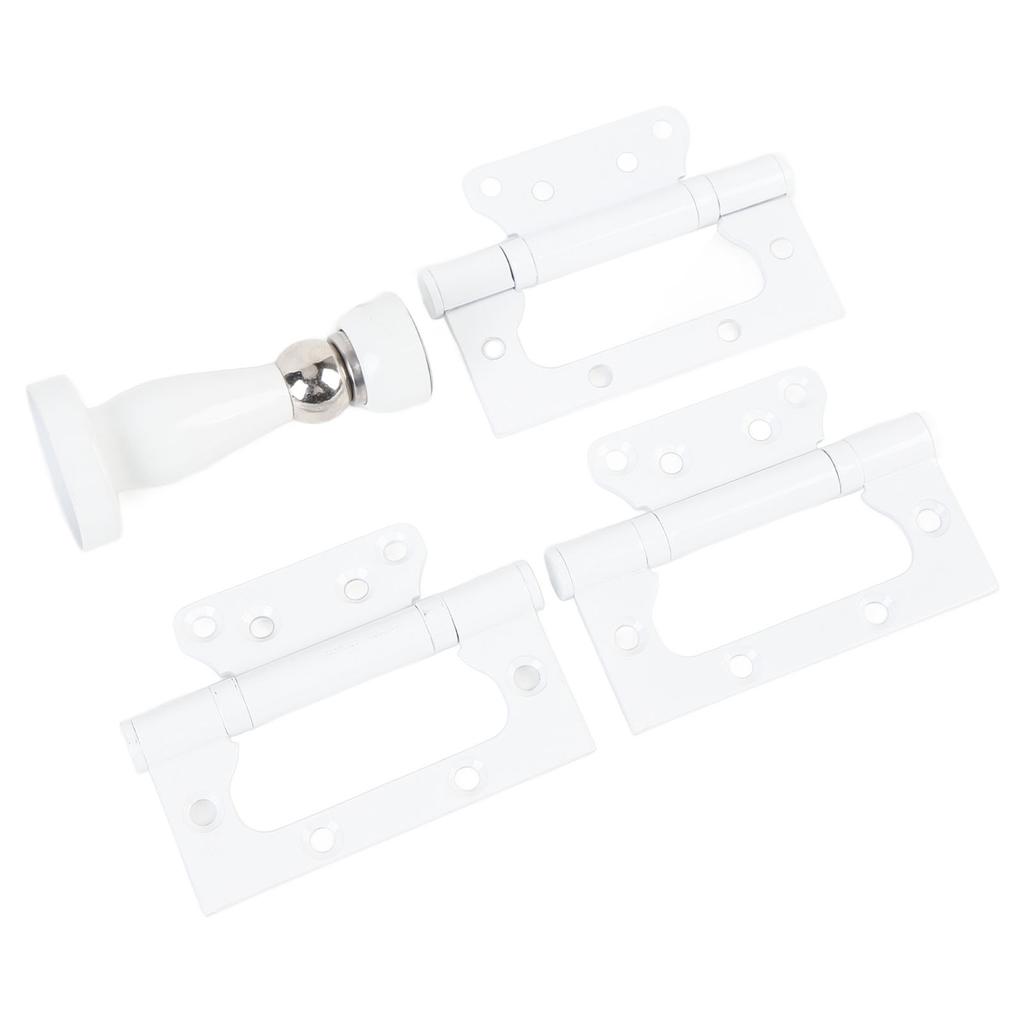 4 Inch Door Hinge with Magnetic Door Stopper Silent Metal Door Hinge for Home Room White