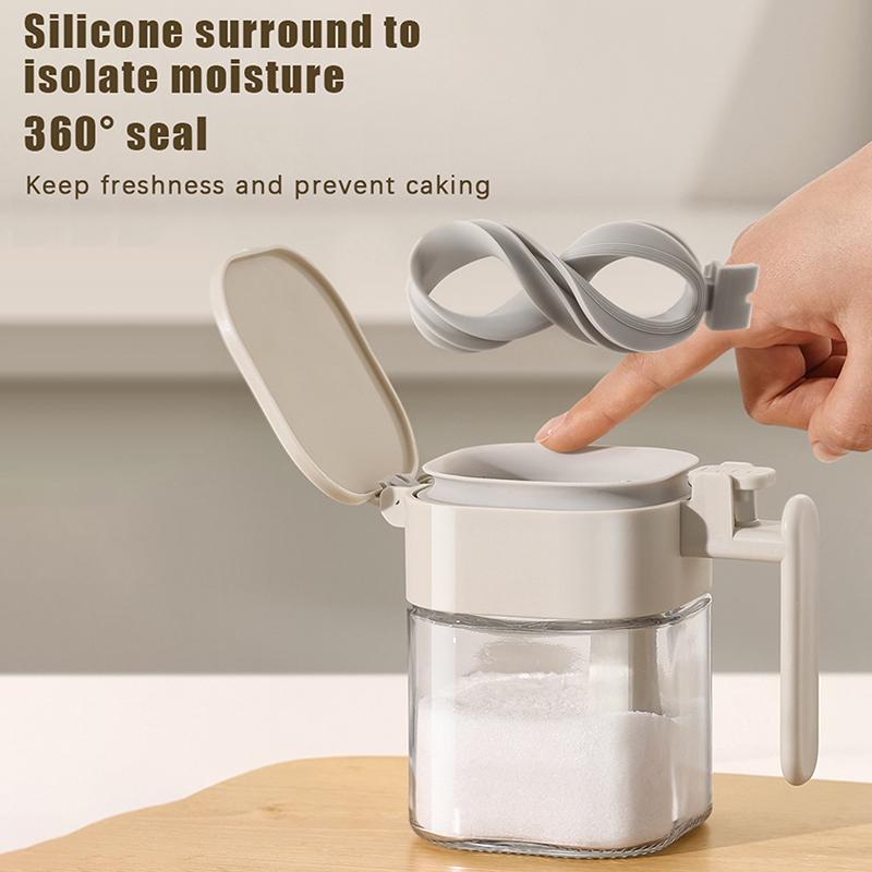 Герметичная стеклянная банка для приправ, влагонепроницаемый, герметичный контейнер для сахара и соли, пыленепроницаемые баночки для специй, бутылка, кухня