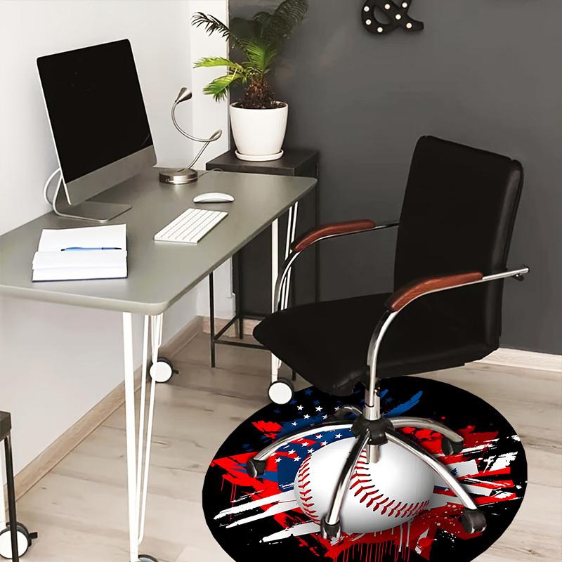 1pc Office Carpet Chair Mats American Baseball Artwork Perfect for Decorating Office Chairss, Or Bedrooms.YDT374