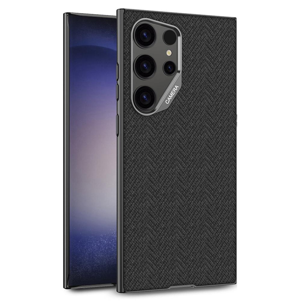 For Samsung Galaxy S23 Ultra Case Skin Touch PC+TPU+Cloth Phone Back Cover