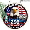 2D Flat Aluminum Sign Independence Day Style 7.87“ X 7.87” Celebrating The 250th Anniversary of The Nation's Founding Suitable for Home, Porch, and