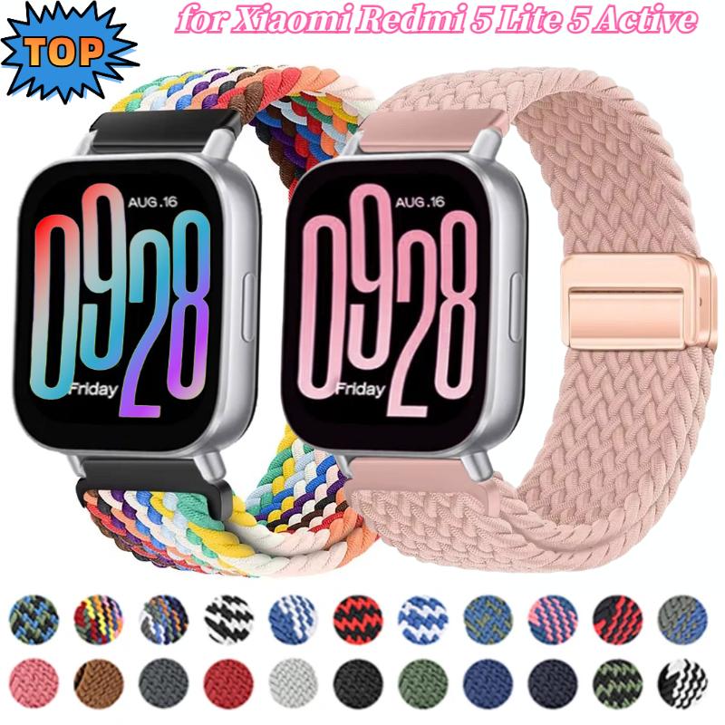 Магнитный плетеный нейлоновый ремешок для Redmi Watch 5 Active Lite Браслет Наручный ремешок для Xiaomi Redmi 5 Lite 5 Active Аксессуары