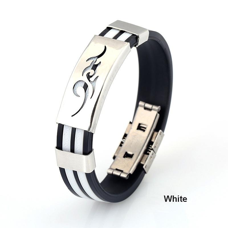Мужская мода регулируемые браслеты из нержавеющей стали силикона с пламенем пряжка манжета браслеты рождественские подарки