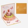 Envelope 3D Happy Birthday Greeting Card Pop Up DIY Birthday Cake Message Card Handmade Cartoon Fold Post Cards Party
