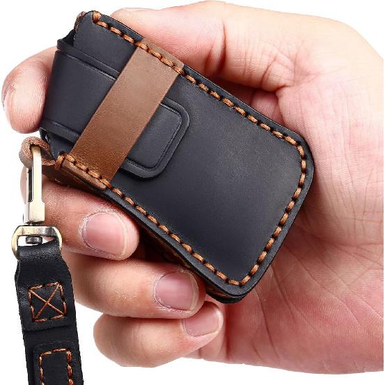 EASYANT Leather Car Key Fob Cover for Lexus -2025 ES RX 350 Compatible with Lexus New LS NX Key Shell Case Black