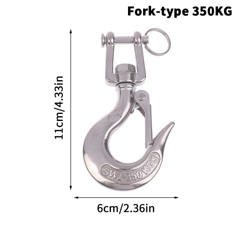 304 Stainless Steel Trigger Clevis Swivel-Eye Lifting Snap Tone Hook Wire Rope Lifting Hook With 150/ 350/650Kg Loading Capacity