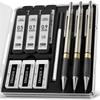 Four Candies Metal Mechanical Pencil 3 and HB Lead Refills with for and with Case Set, Pencils, 0.5mm, 0.7mm, 0.9mm (360 Refills) Eraser, Drafting,
