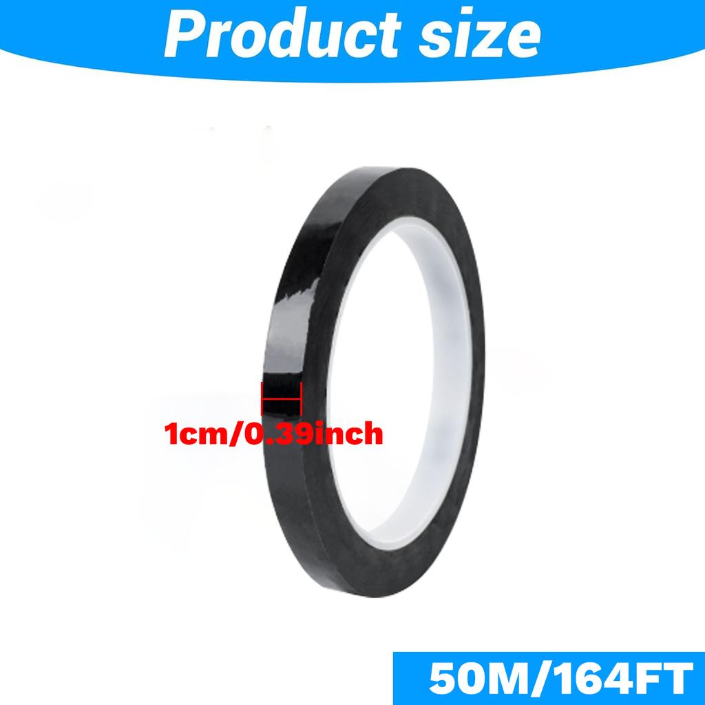 50М Черная пленка Высокотемпературная Затеняющая Водонепроницаемая Лента Графическая Магнитная Доска Электрическая Маркировочная Лента