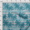 oneOone Cotton Flex Dark Teal Green Fabric Tropical Plam Tree With Stripes Sewing Material Print Fabric By The Yard 40 Inch
