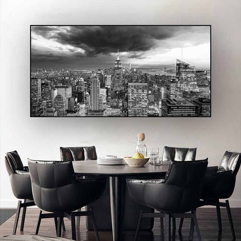 Горизонт Торонто, пейзаж, настенные художественные постеры и принты, черно-белые, вид на город Торонто, холст, живопись, художественные фотографии, домашний декор