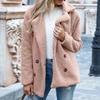 Plush Jacket, Lapel, Loose Fit, Woolen Sweater, Women's Casual Jacket
