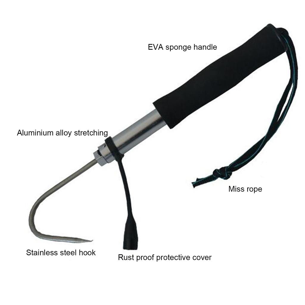 Fishing Gaff Stainless Aluminum Alloy Outdoor Telescopic Spear Hook Fishing Accessory
