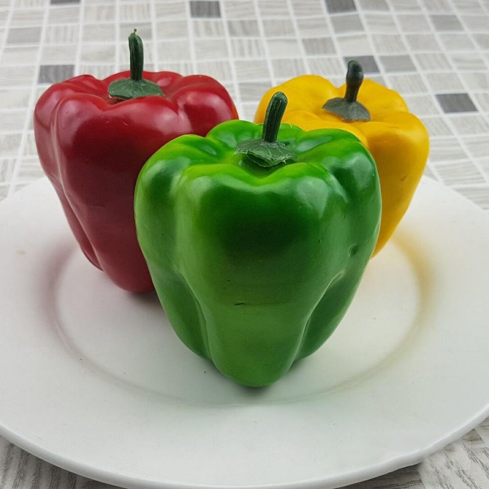 3PCS Realistic Artificial Imitated Peppers Vegetables Decor Restaurants Props