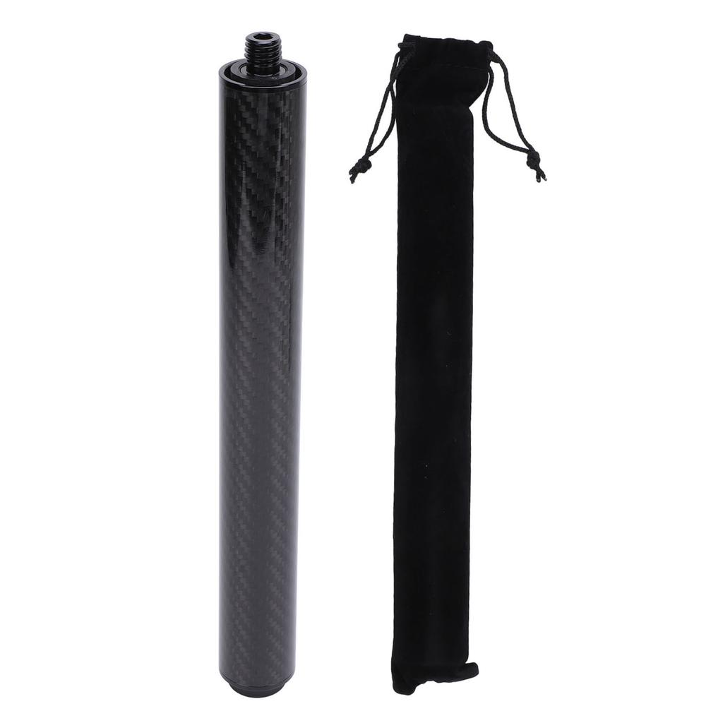 10 Inch Billiard Pool Cue Extension Carbon Fiber Billiards Pool Cue Extender with Rubber End Cap