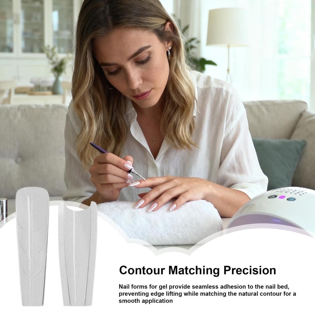 Professional Nail Extension Forms with Sandwich Structure, Reusable Nail Tips for DIY Art & Beginners, Home Salon Supplies