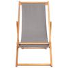 Beach Chair Light Grey Solid Teak Wood