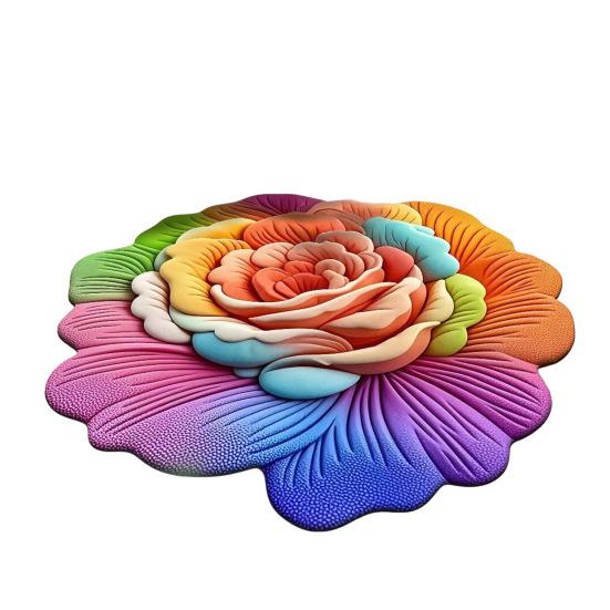 Floor Mat 3D Floral Design Non-Slip Dot-Embossed Backing Quick-Drying Plush Carpet Soft Comfort Bath Rug Home Decor