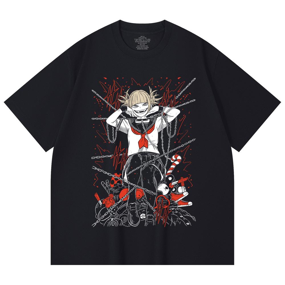 230 Gsm 100% Cotton My Hero Academia V8 Toga Print Unisex Heavy Cotton T Shirt