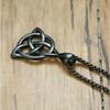Модное мужское черное кельтское ирландское ожерелье с подвеской Triquetra Trinity Knot, ювелирные изделия