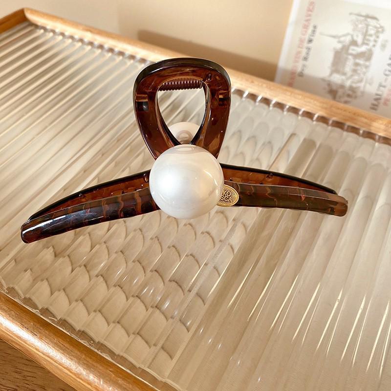 Большая круглая акриловая заколка-шпилька для волос Maillard - универсальная заколка-акула для повседневного использования