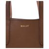 Bally Letter-Pressed Metal Hardware Leather Tote Bag Small Women handbags Brown 6311550