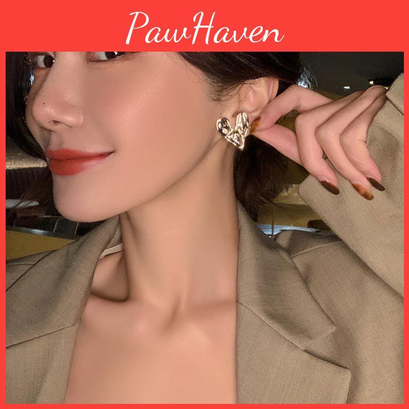 Simple And Elegant Gold Heart Shape Earrings For Women Trendy Fashion Jewelry