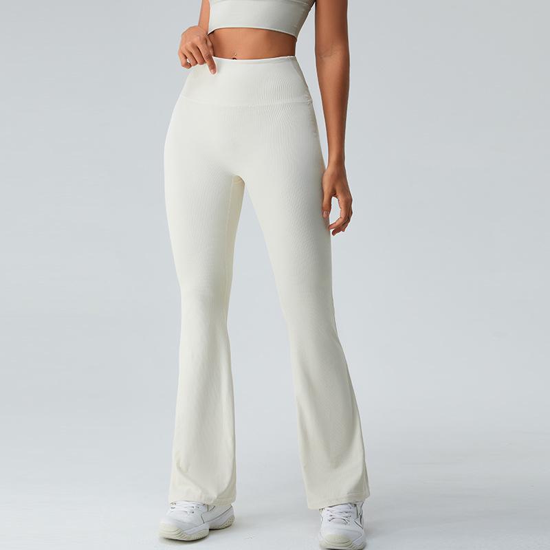 Non-refundable and non-threaded high-waisted hip-lifting yoga flared pants women's micro-wide-leg pants tight sports fitness yoga pants