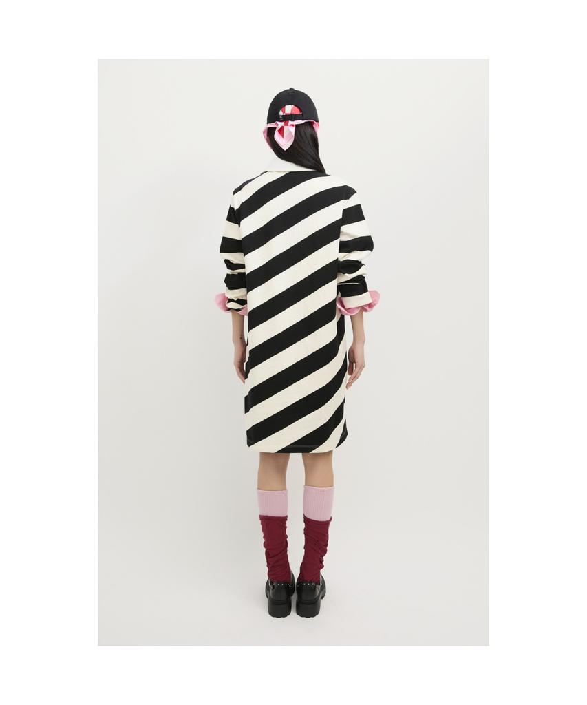 LUCKY CHOUETTE Fabric Mix Jersey Collar Dress (Ivory) Lfdas25120Ivx