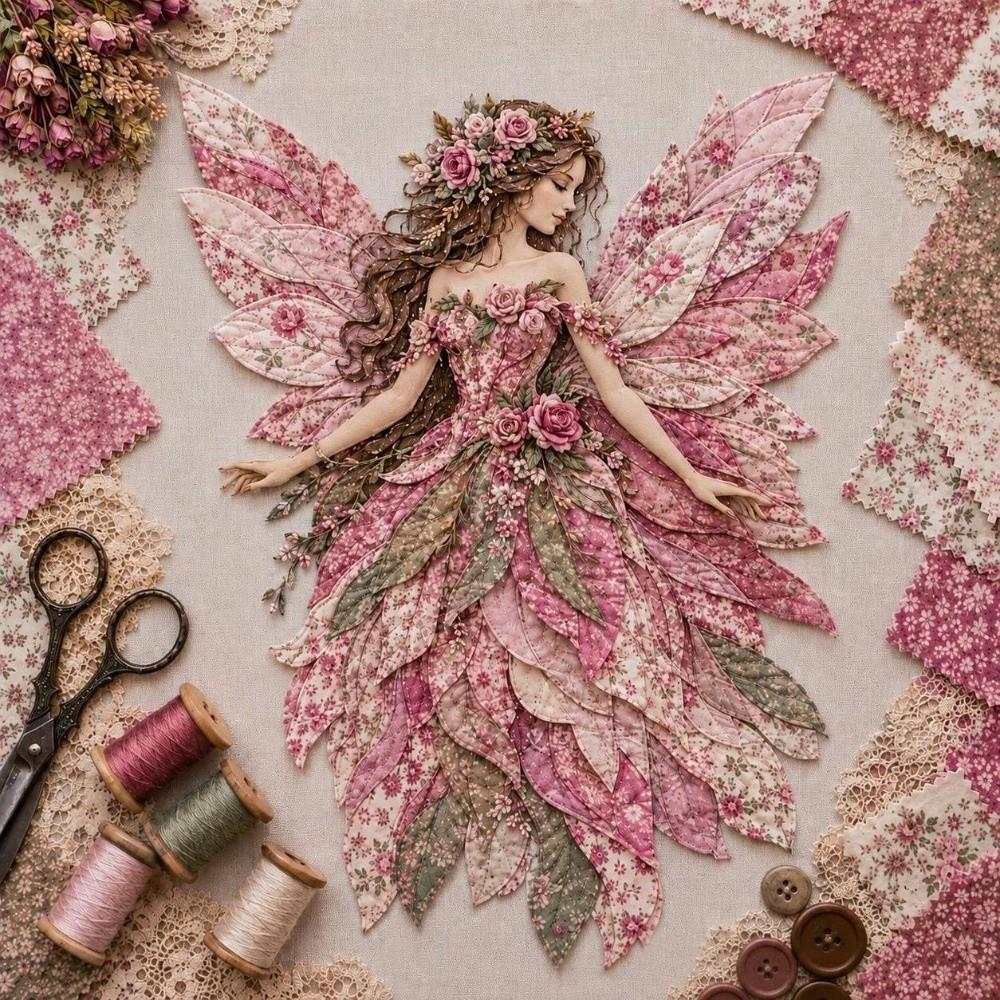 Handmade Patchwork Fairy Kit Step By Step Guide Patchwork Craft Kit Fairy Sewing Kit Home Decor