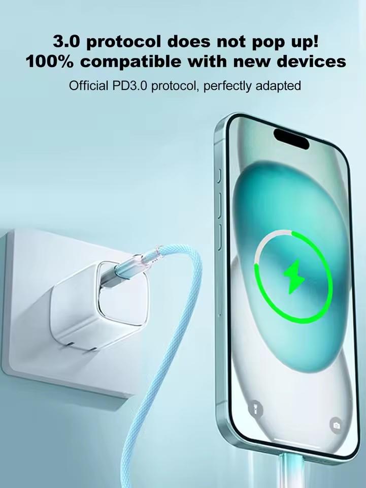 Кабель USB C PD 27 Вт для iPhone 14 13 12 11 Pro Max Xs 8 Plus iPad Провод 3A Кабель для быстрой зарядки Кабель для передачи данных Type C для iPhone