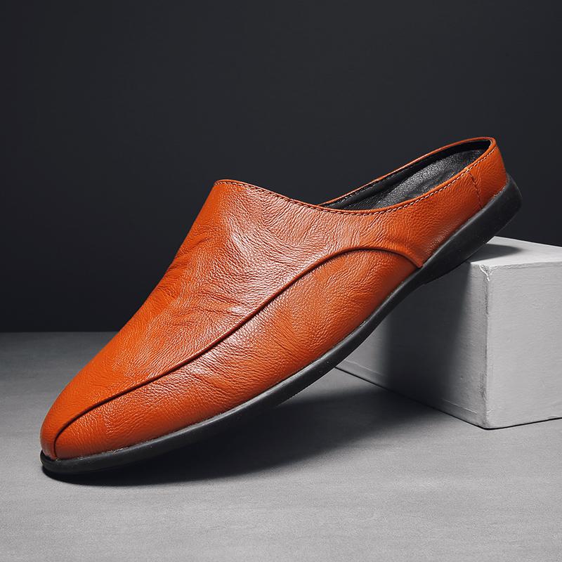 Мода 2024 Мужская кожаная обувь Легкие мужские мюли Повседневная обувь Мужские модные лоферы Полушлепанцы Маскулино Мокасины Винтажная мужская обувь