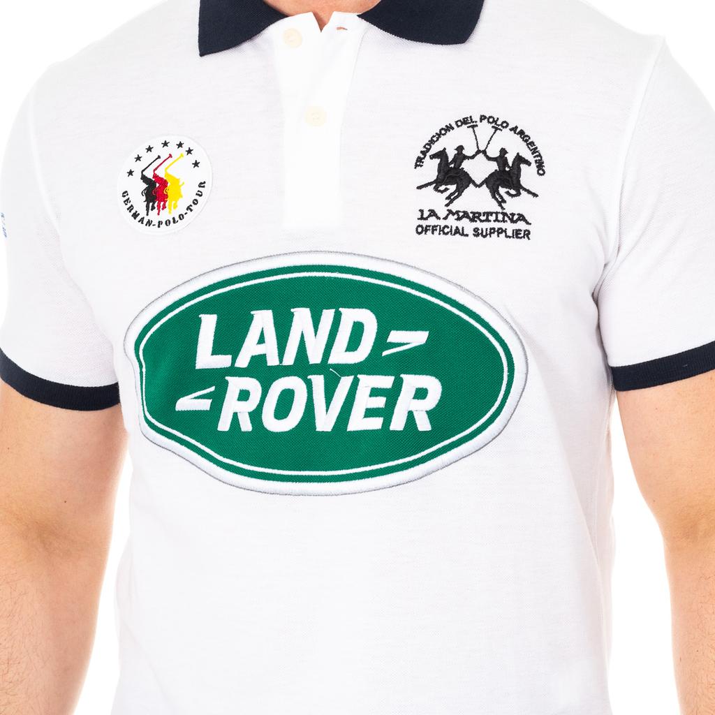 Мужская рубашка поло с короткими рукавами и контрастным воротником-лацканами 2MPD19