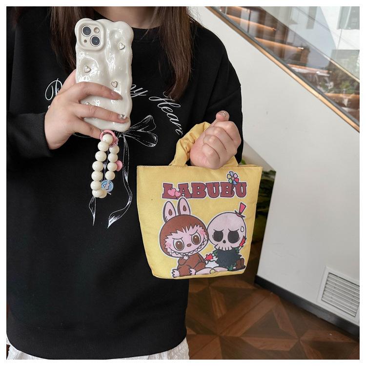 Labubu креативная мультяшная милая стеганая сумка корейская версия высокая ценность стиль инс портативная универсальная сумка-ведро KTY