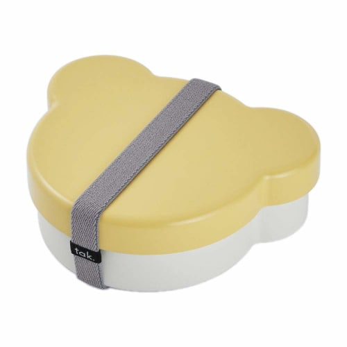 tak KIDS DISH Lunch Box (Bento Box) Yellow/Tak Kids Dish Lunch Box Bear Design Made in Japan JTN-0170-YL W14.6 x D12 x H4.8cm