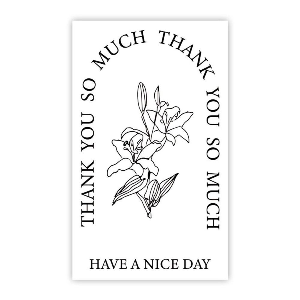 50PCS Commodity Packaging Thanks Decals 5.4*9cm Flower Sealing Labels Event