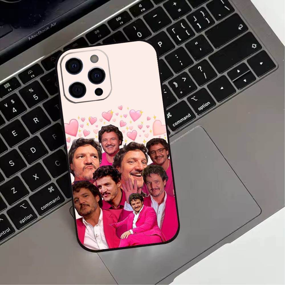 Pedro Pascal Phone Case For iPhone 17,16,15,14,13,12,11 Plus,Pro Max,XS,Soft Silicone Black Cover