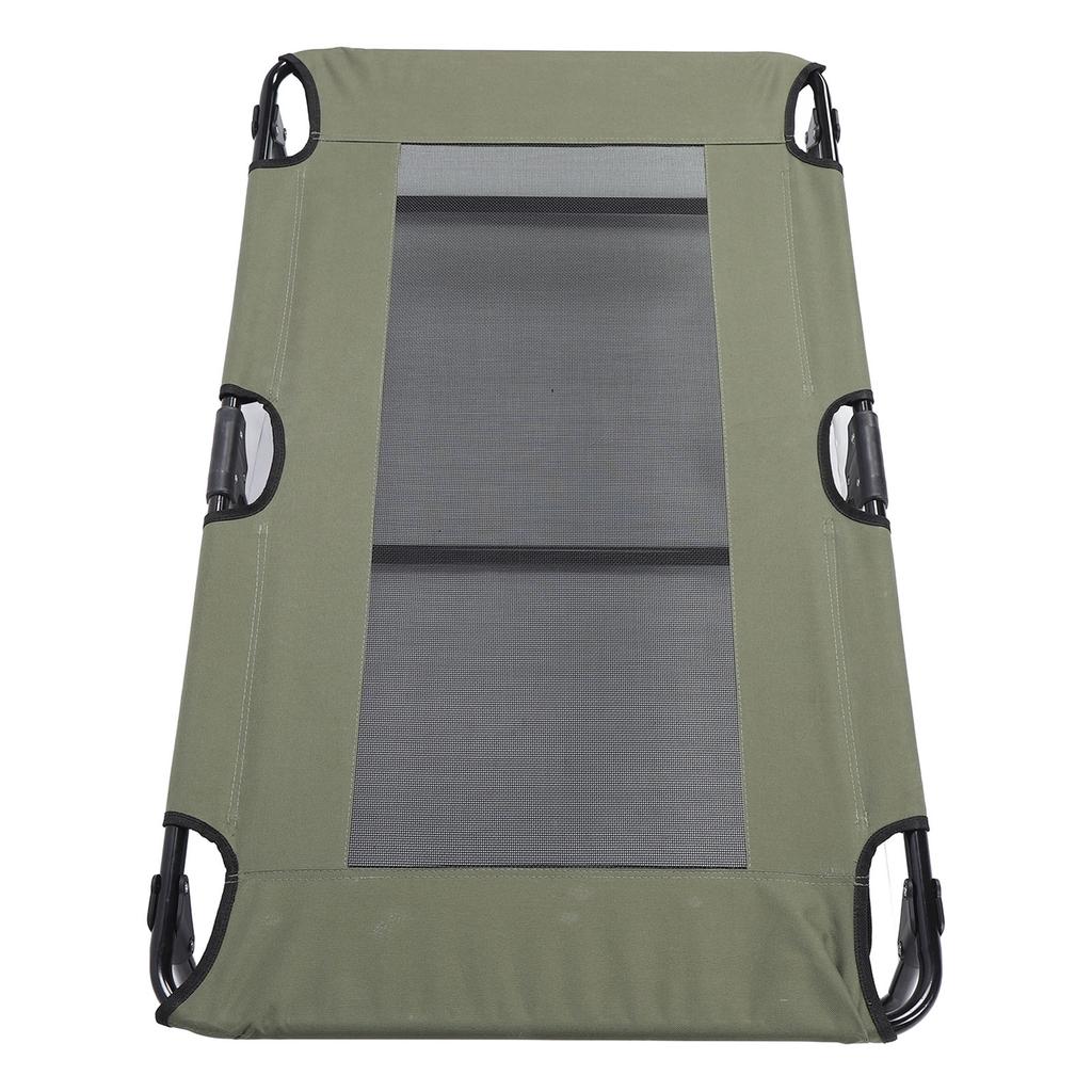 Raised Dog Bed Foldable Cooling Elevated Dog Bed Portable Raised Pet Cot for Outdoor Green