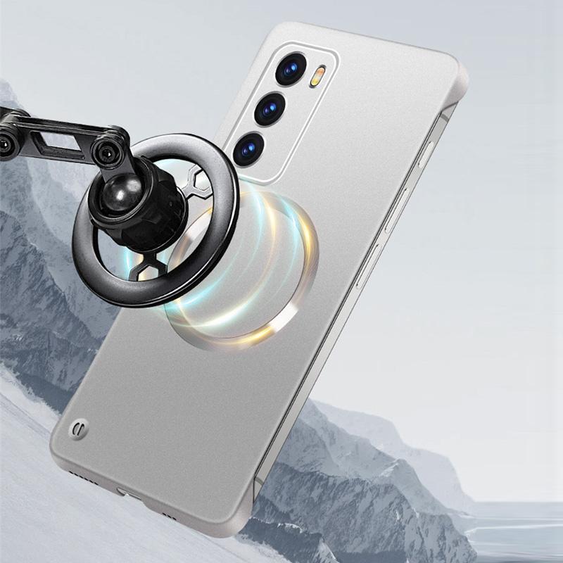 Магнитный безрамочный матовый чехол для телефона Oppo Find X7 Ultra для Magsafe Magsafeing Cover для OPPO Reno 12 Pro Borderless Hard PC Protection Back Cover