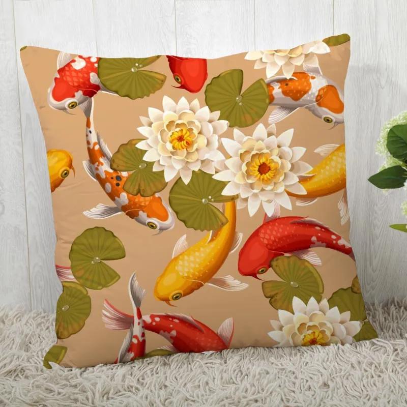 New Lotus Pillow Cover Bedroom Home Office Decorative Flowers Pillowcase Square Zipper Pillow Cases Satin Soft No Fade