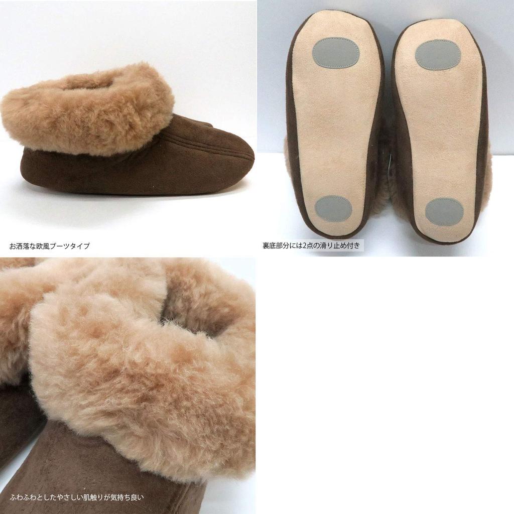 Warm Natural Wool Room Boot Size E808 Shoes, Style, Beige, M, Approx. 23.0-25.0cm,