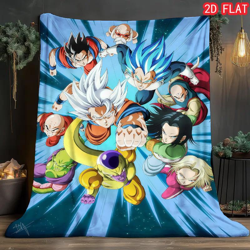 Dragon Ball Anime Flannel Blanket Soft Warm Lightweight Throw for Bed Sofa Bedroom Living Room Home Decor THW
