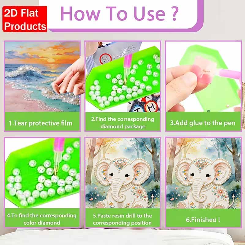 Милый Слонёнок Жемчужная Живопись 5D DIY Жемчужное Искусство Алмазная Живопись Набор для Взрослых/Новичков Идеи для Подарков Декор Дома Настенное Искусство