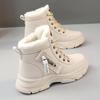 W2557 Women's Trendy 2024 Winter Martin Boots - Thick-Soled, Plus Velvet Cotton Shoes for Heightening and Street Style