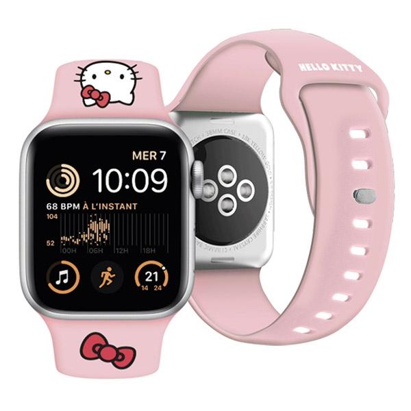 Hello Kitty Strap HKAWMSCHBLP Apple Watch 38/40/41mm pink/pink strap Silicone Kitty Head