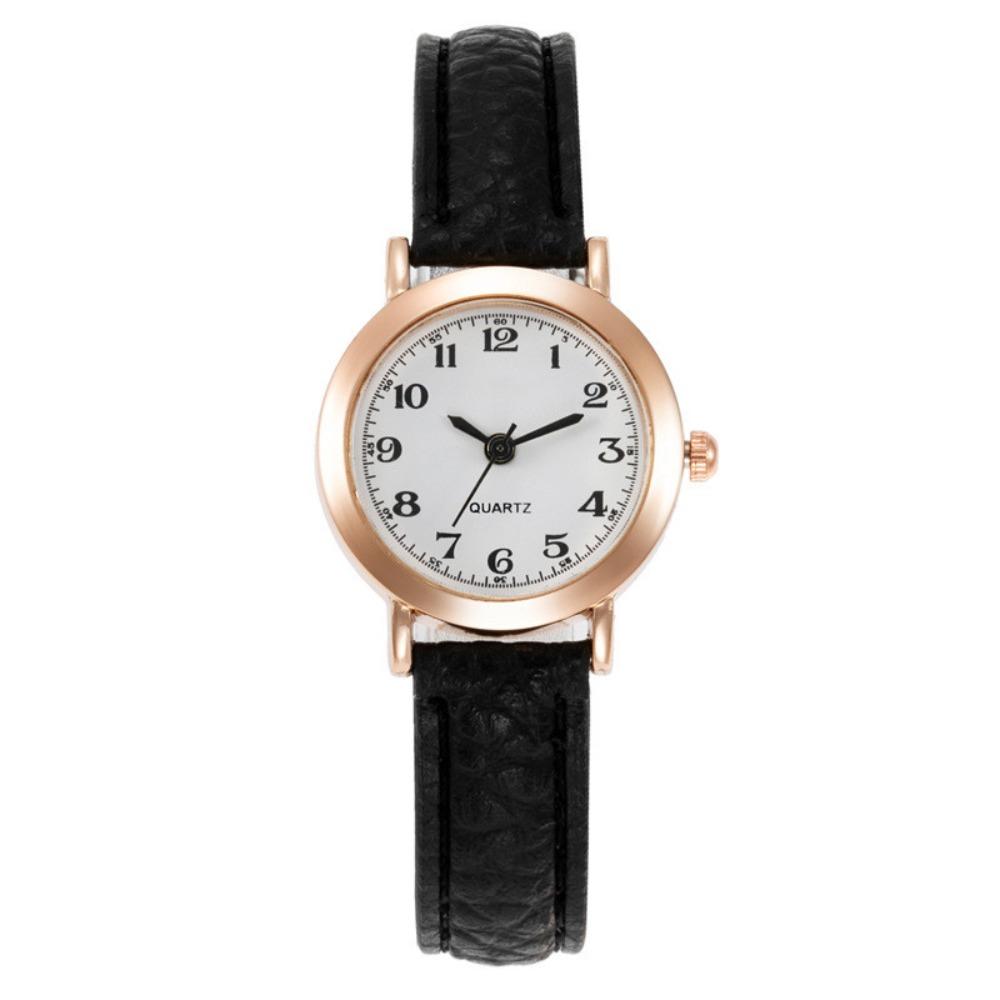 Fashion Soft Leather Strap Student Wristwatch Elegant Round Dial Wrist Watch Adjustable Quartz Clock For Men and Women