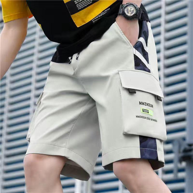 Летние мужские свободные шорты-карго, мужские повседневные широкие шорты, модные шорты Five Point, спортивные штаны больших размеров