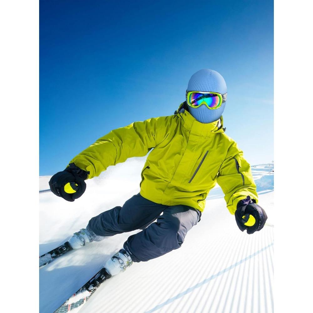 3-Hole Knitted Full Face Cover Ski Mask, Adult Winter Balaclava Warm Knit Full Face Mask for Outdoor Sports